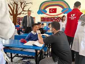 Köy okullarında ağız ve diş taraması gerçekleştirildi